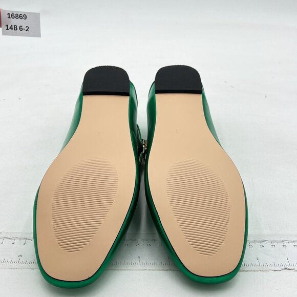 FYS Green Square Toe Low Heel Mary Jane Pumps Flats Ballets Buckled Dress Shoes - Picture 7 of 8